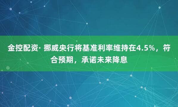 金控配资· 挪威央行将基准利率维持在4.5%，符合预期，承诺未来降息