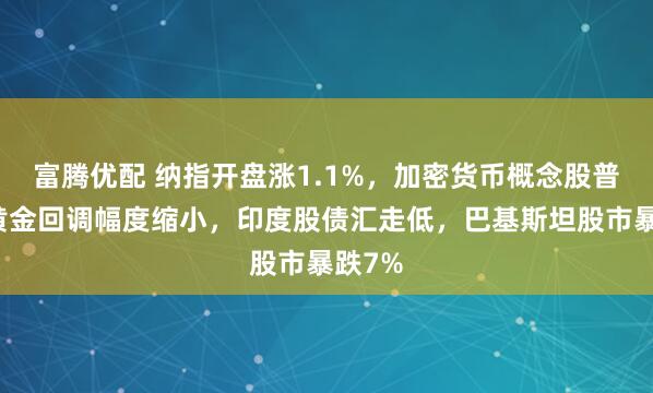 富腾优配 纳指开盘涨1.1%，加密货币概念股普涨，黄金回调幅度缩小，印度股债汇走低，巴基斯坦股市暴跌7%